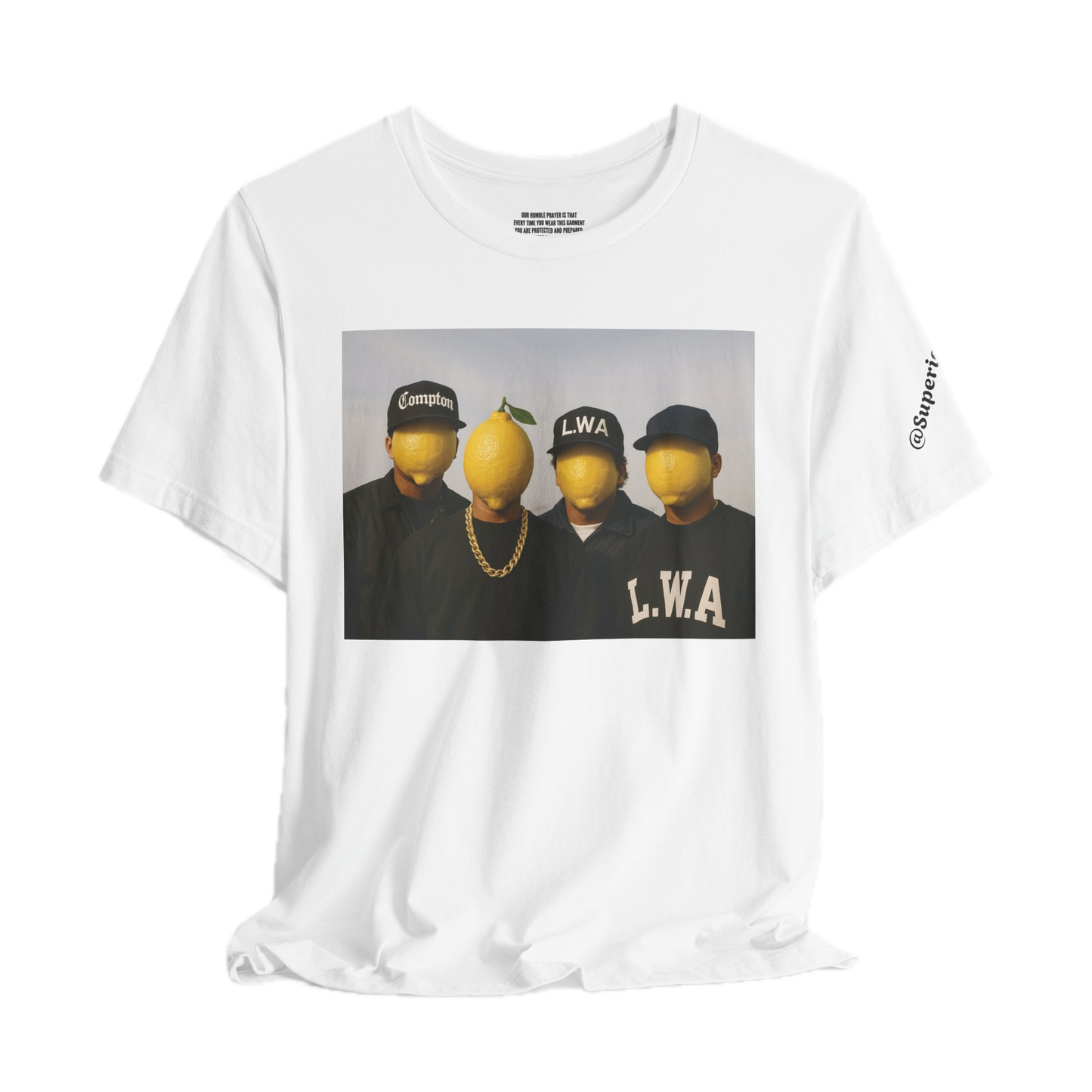Lemon Mask L.W.A. Graphic Tee — "@SuperiorCrack"